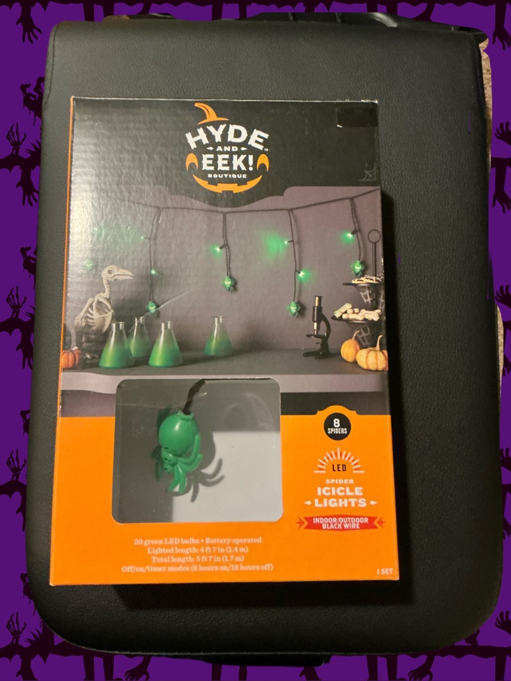Hyde and Eek LED Spider Icicle Lights LED Indoor / outdoor 6 ft lighted length